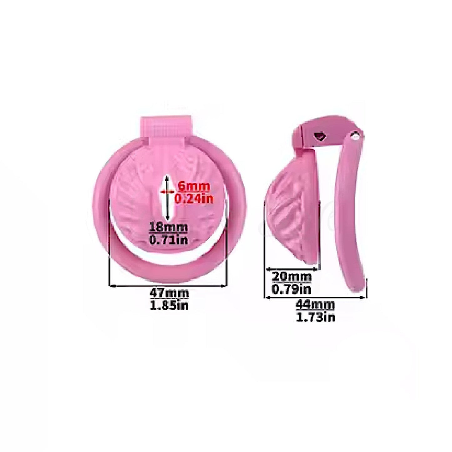 Resin Fishtail Chastity Cage 4-Piece Ring Kit Pink #3220