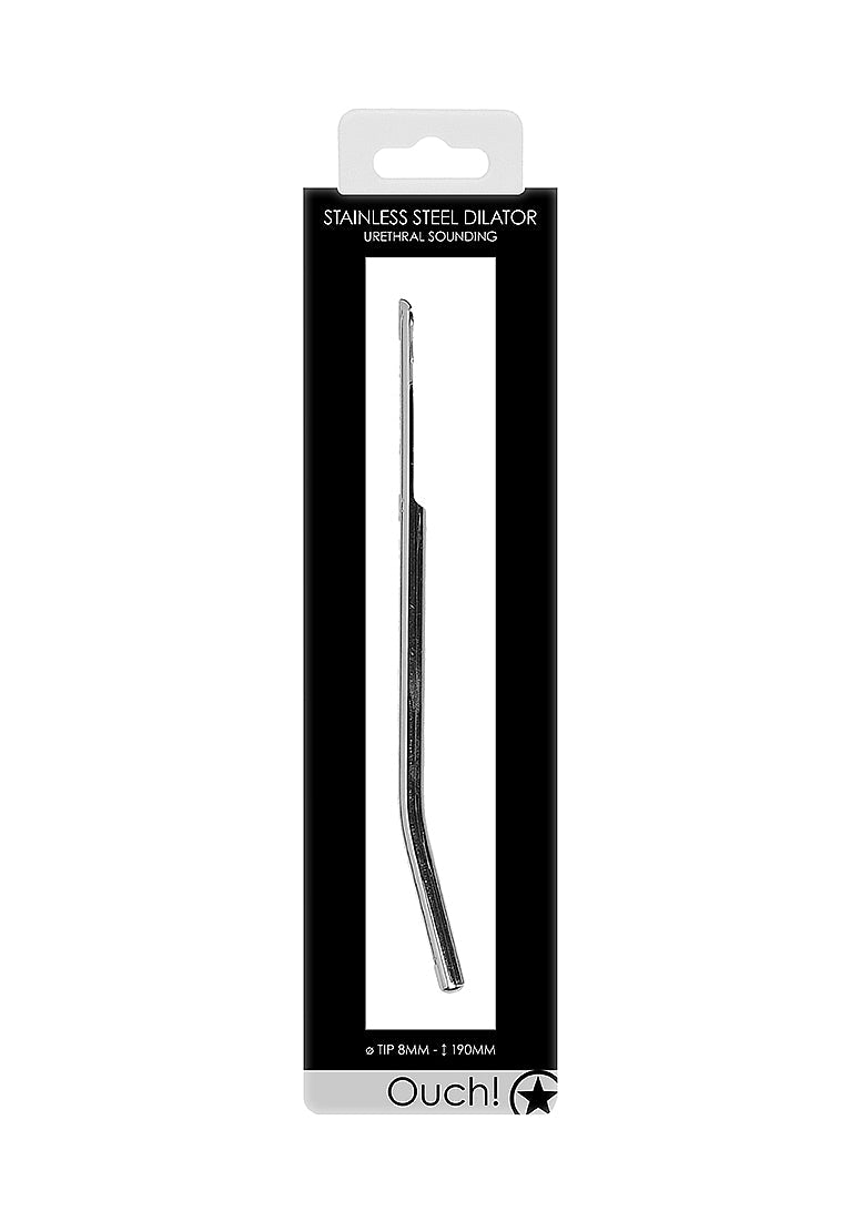 Shots Ouch! Urethral Sounding Stainless Steel Dilator Length 190 mm with 8 mm Tip