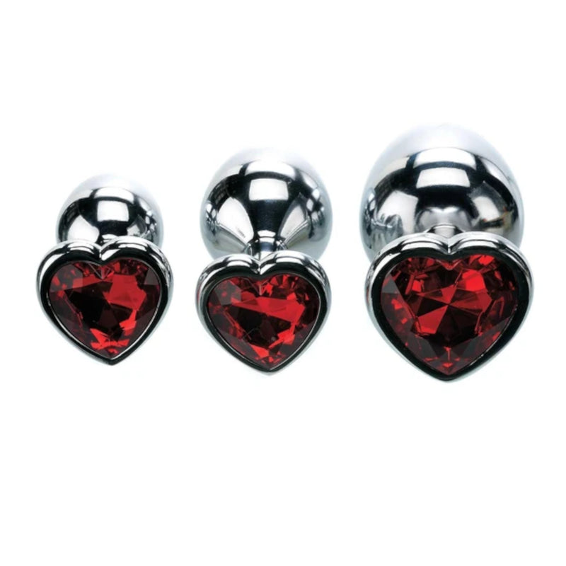 Adam & Eve Red Heart Gem Anal Plug - Set Available