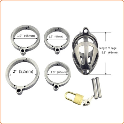 BON4M Large High Quality Male Chastity Cock Cage with 4 Hinged Rings