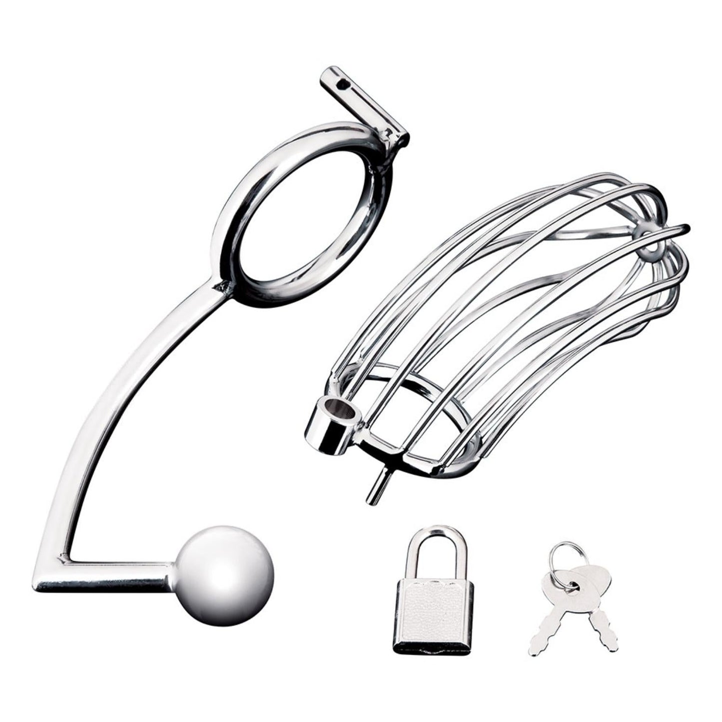 Blueline C&B Metal Cock Cage With Anal Stimulator