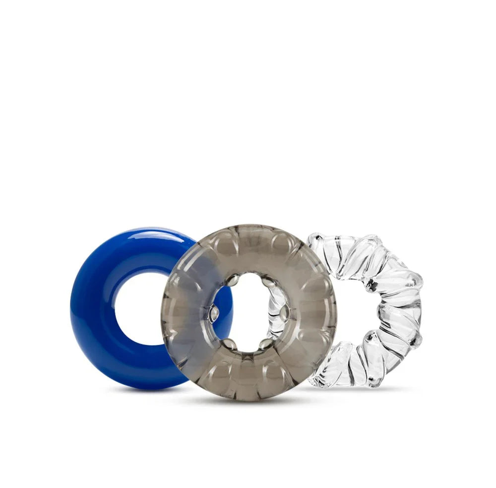 Blush Stay Hard Triple Stretch 3 Pack Cock Rings