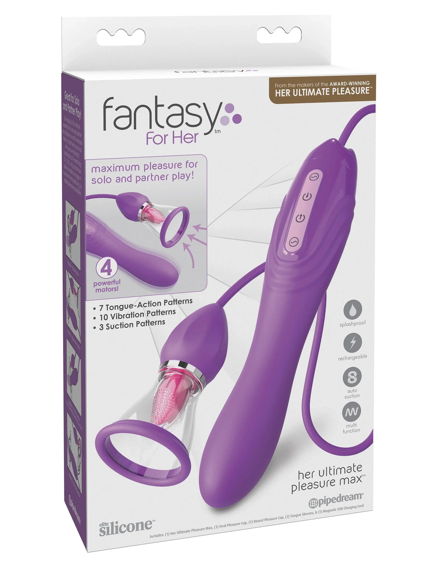 Fantasy For Her Her Ultimate Pleasure MAX Tongue-Action, Suction and G-Spot Vibrator