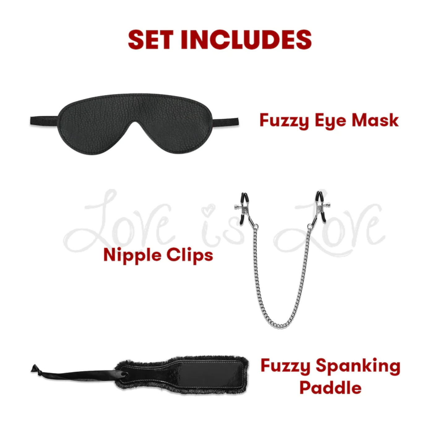 Lux Fetish Fuzzy Lovers Bedspreaders 4pc Bondage Set