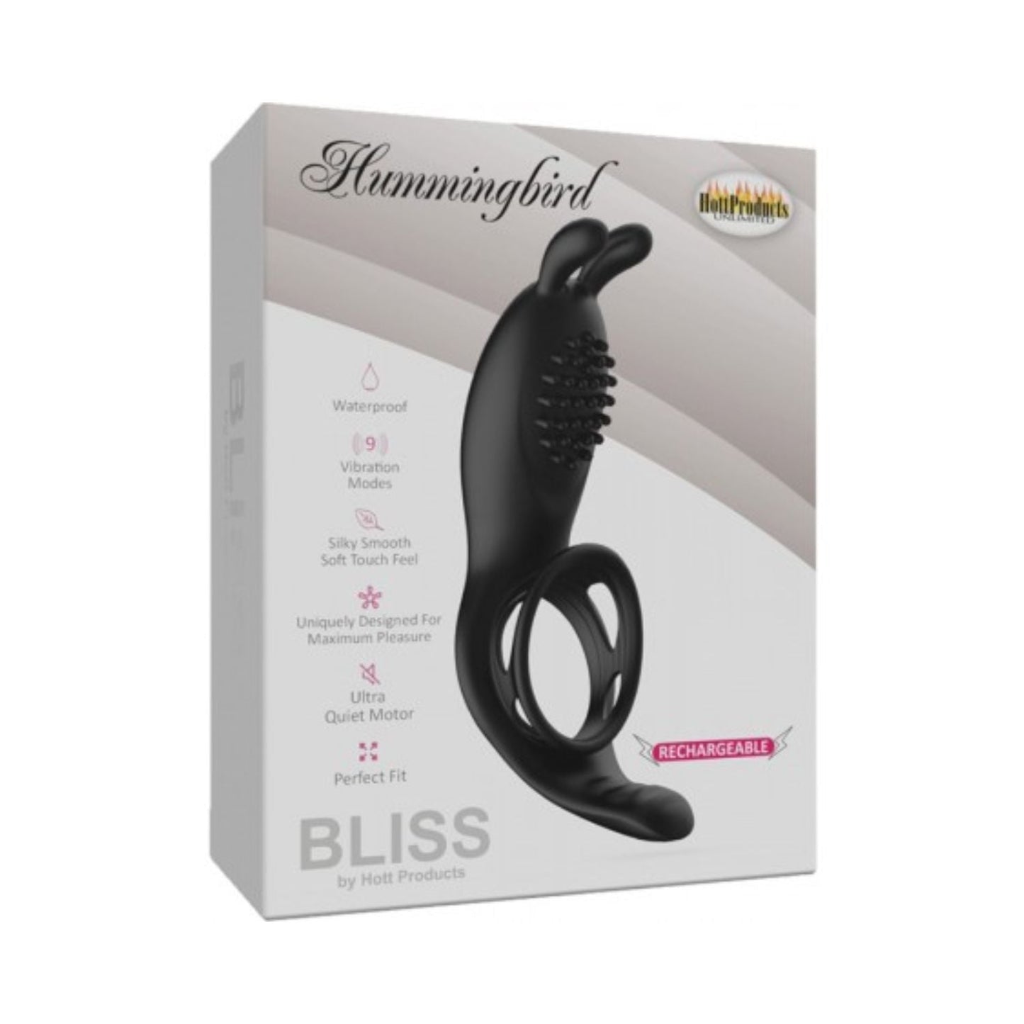 Hott Products Bliss Hummingbird Vibrating Cock Ring Black