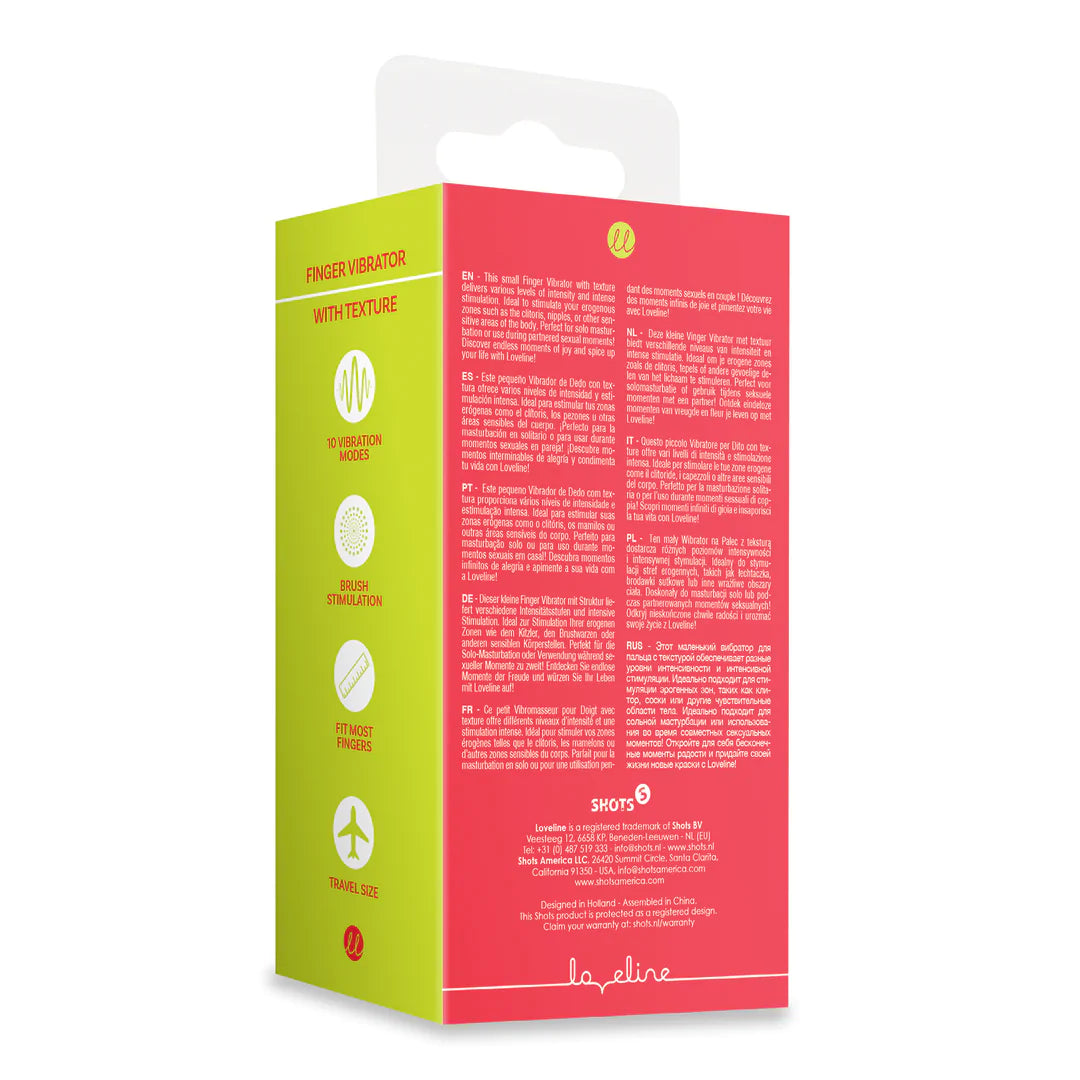 Shots LoveLine Textured Finger Vibrator Sunrise Red