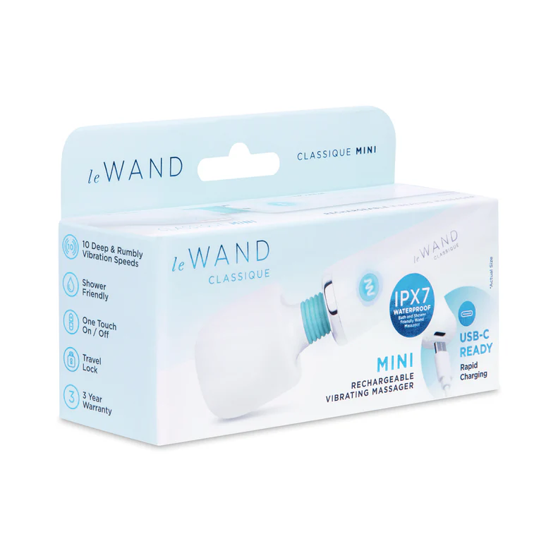 Le Wand Classique Mini Rechargeable Vibrating Massager (Latest Waterproof IPX7 Version)
