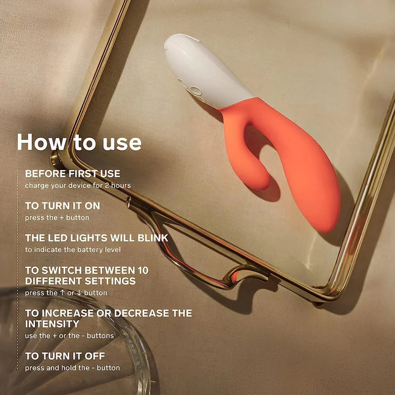 Lelo Ina 3 Rabbit Vibrator Seaweed or Seafoam or Coral Red