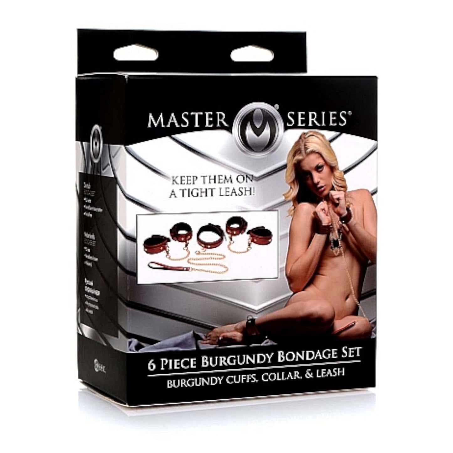 Master Series 6 Piece Burgundy Bondage Set