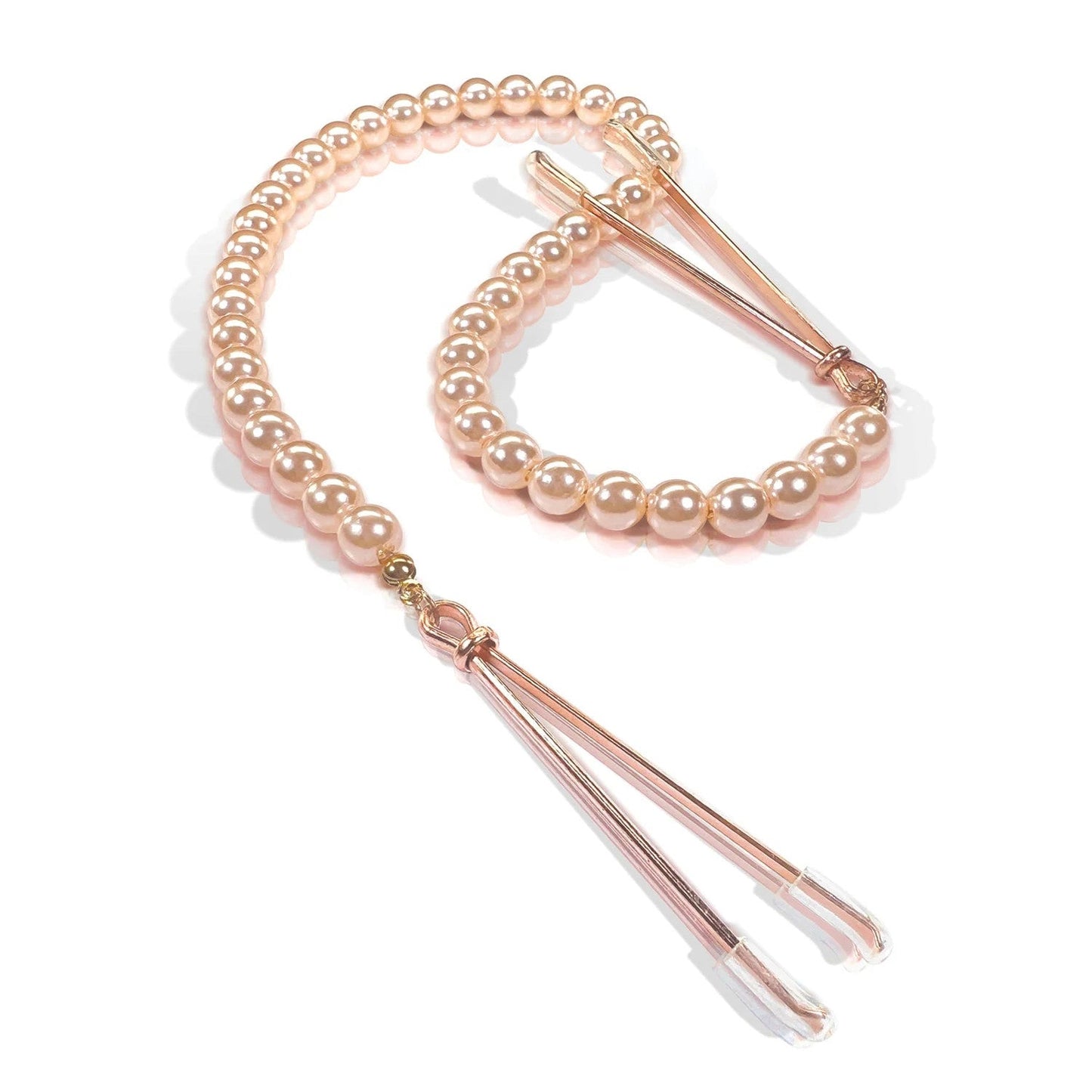 Nixie Pearl Drop Tweezer Nipple Clamp Rose Gold