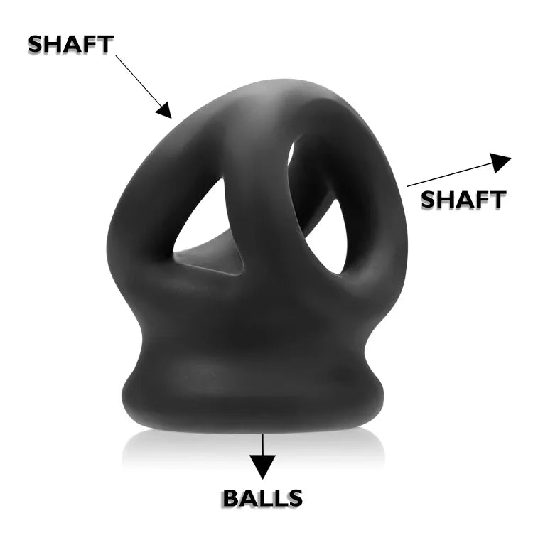 Oxballs Tri-Squeeze 3-Ring Ballstretcher & Cock Sling: Maximum Bulge Enhancer (Oxballs Authorized Dealer)