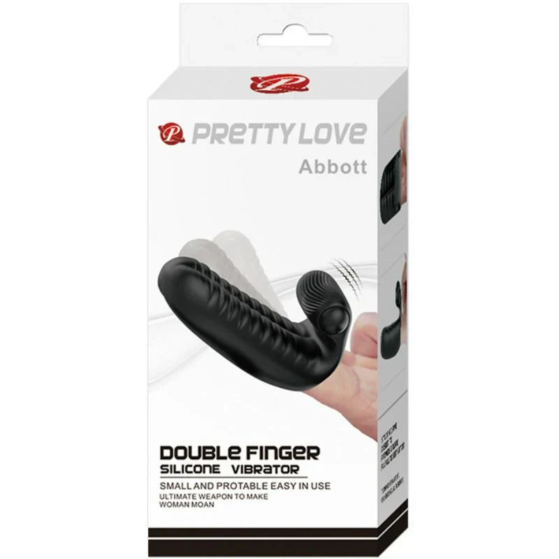 Pretty Love Abbott Double Finger Sleeve Vibrator Black