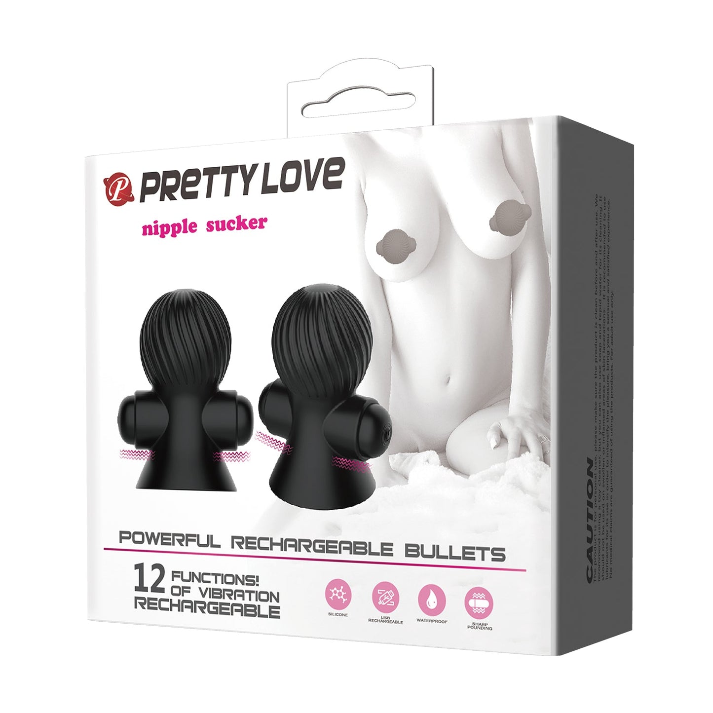Pretty Love Nipple Sucker 12 Functions Rechargeable Bullets