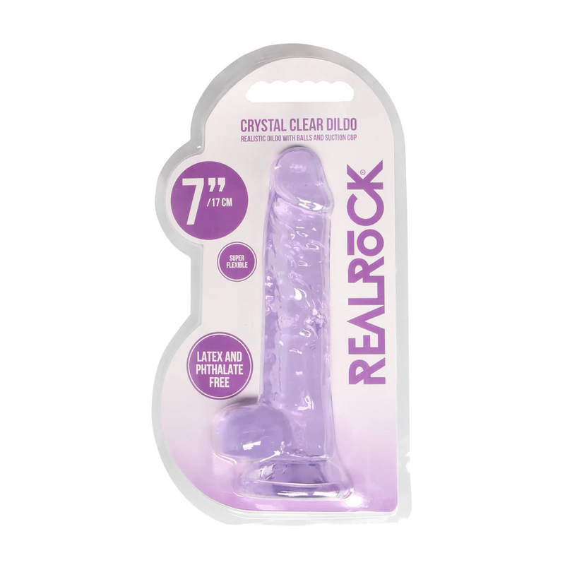 Shots RealRock Realistic Dildo With Balls Transparent 6 or 7 Inch