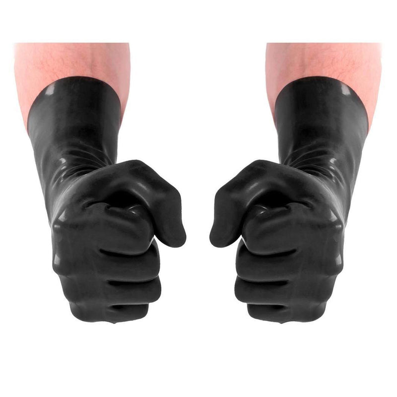 Shots Fist It Latex Short Gloves Black