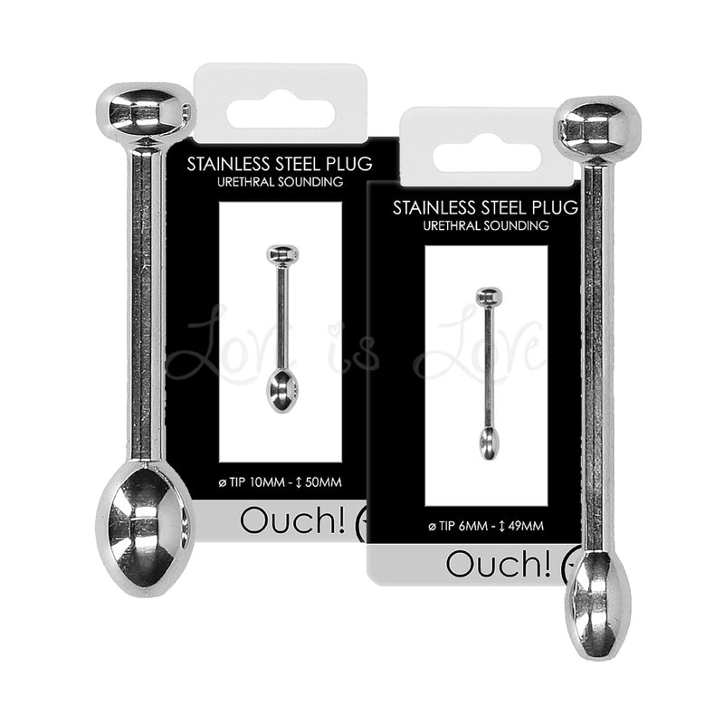 Shots Ouch! Urethral Sounding Stainless Steel Plug 49 mm with 6 mm Tip