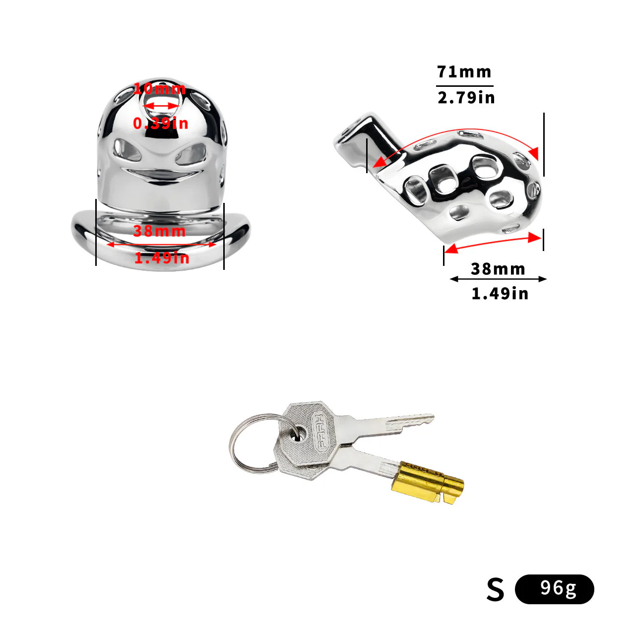 Aluminum Alloy Breathable Chastity Cage Small 45 mm #243S