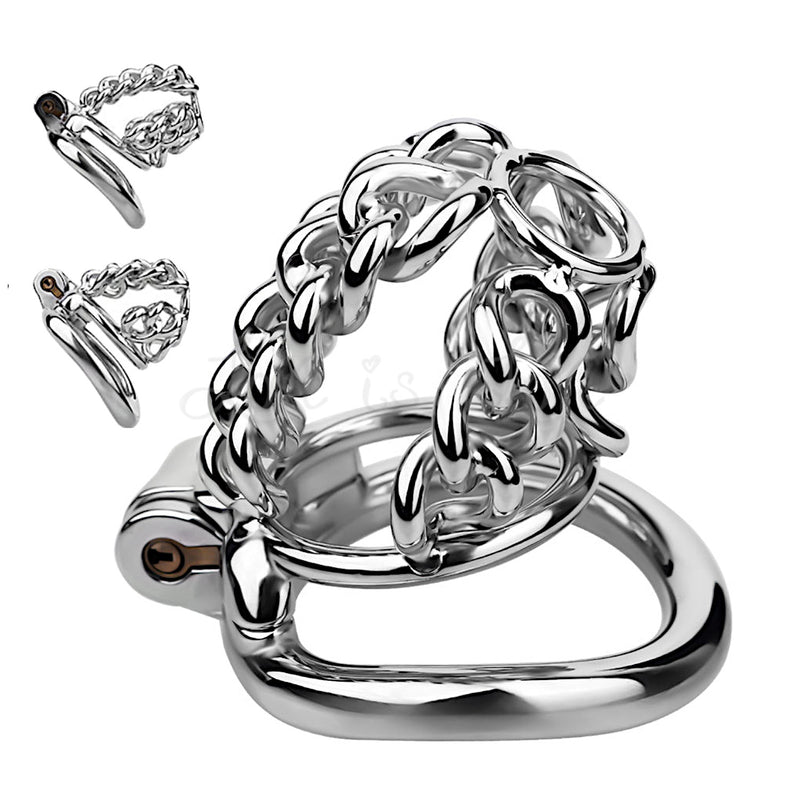 Stainless Steel Chainmail Chastity Cage Small or Medium 45 mm #314A