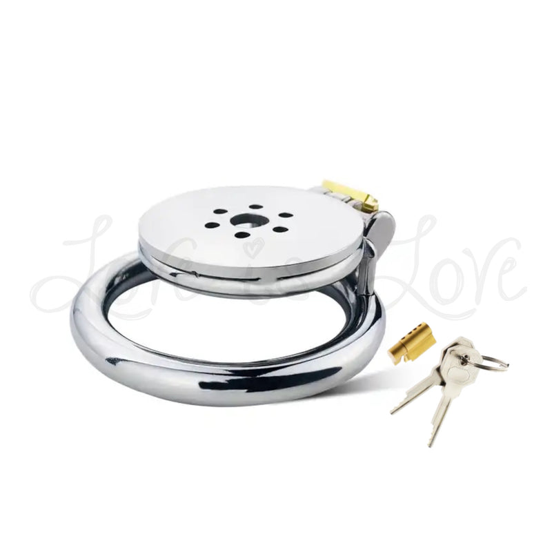 Stainless Steel Chastity Cage Permanent Pressure Release with Round 45