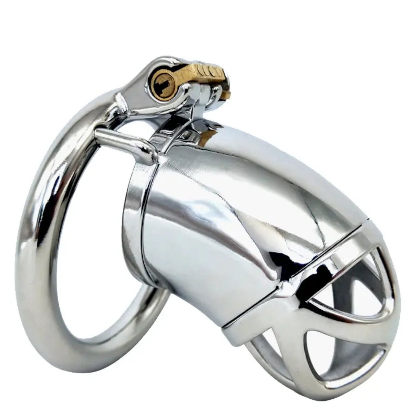 Stainless Steel Comfortable Chastity Silver Cock Cage #20 with 45 mm Ring