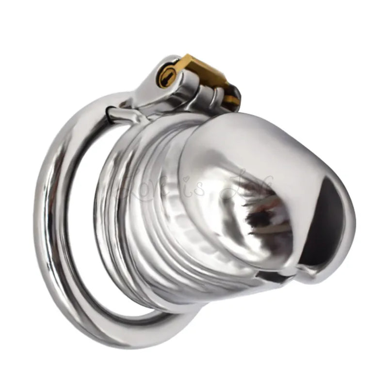 Stainless Steel Penis Head Chastity Silver Cock Cage #51 with 45 mm Ri