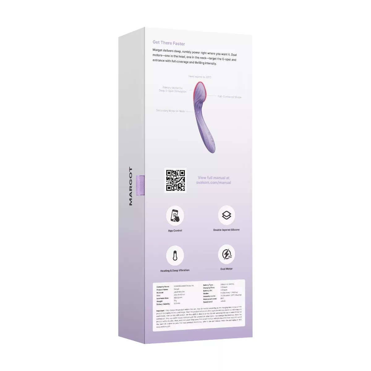 Svakom Margot App-Controlled Heating G-Spot Vibrator Lilac Swirl