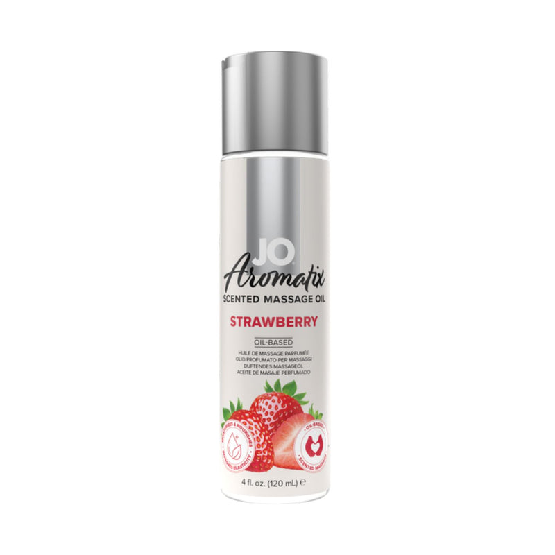 System Jo Aromatix Scented Massage Oil Strawberry or Vanilla or Chocolate 120 ml / 4 fl oz