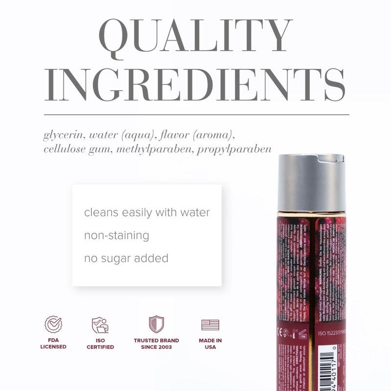 System JO H2O Flavored Edible Water-Based Lubricant Peachy Lips or Tropical Passion or Raspberry Sorbet or Green Apple Delight