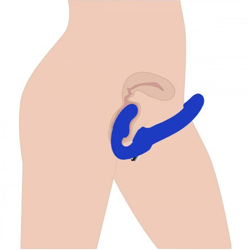 Strap U Revolver II Vibrating Strapless Strap-On Dildo - Blue