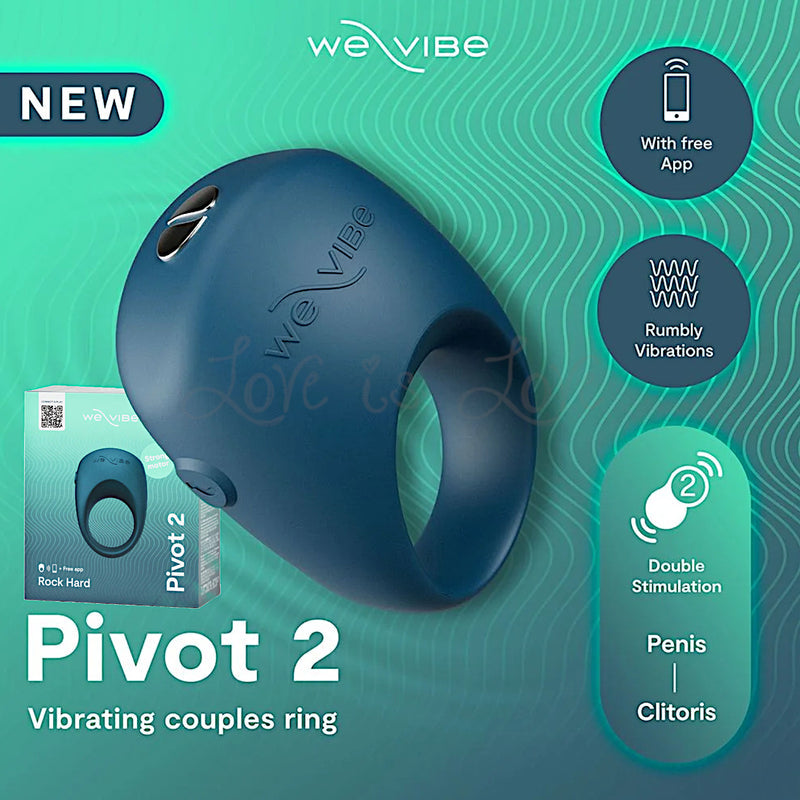 We-Vibe Pivot 2 App Controlled Rechargeable Vibrating Cock Ring Slate