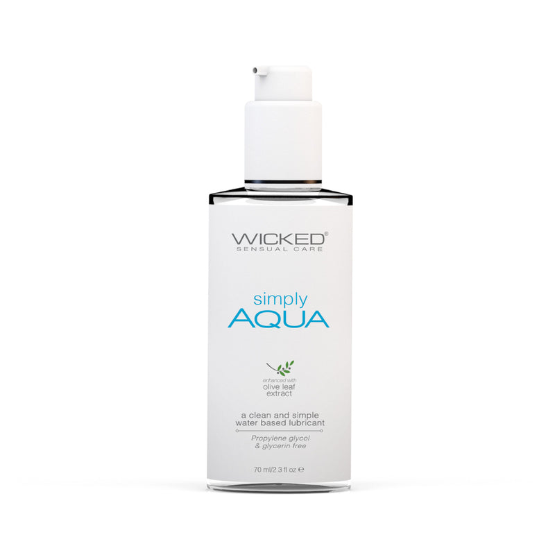 Wicked Sensual Care Simply Aqua Water Based Lubricant 2.3 oz or 4 oz (Propylene Glycol Free)