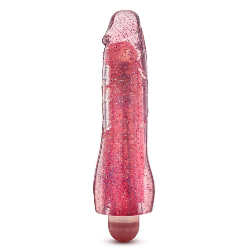 Blush Glow Dicks Molly Glitter Vibrator Pink 8 Inch