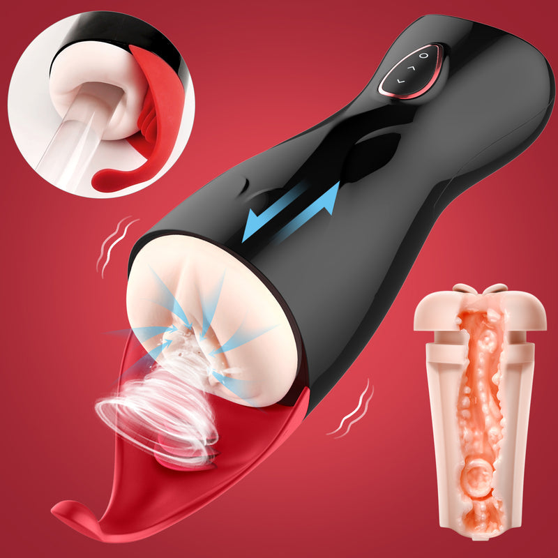 Erocome Taurus Pressure Sensitive Auto-sucking Masturbator with Tongue Stimulator