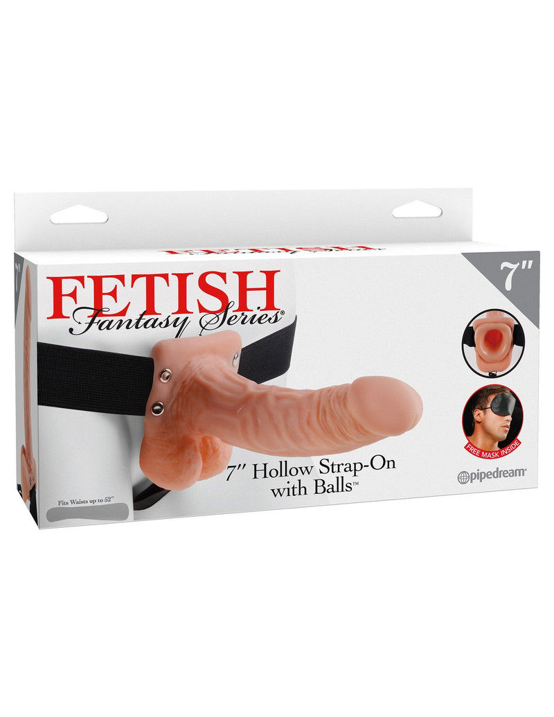 Fetish Fantasy Series 7 Inch Hollow Strap-On With Balls - With or Without Vibration
