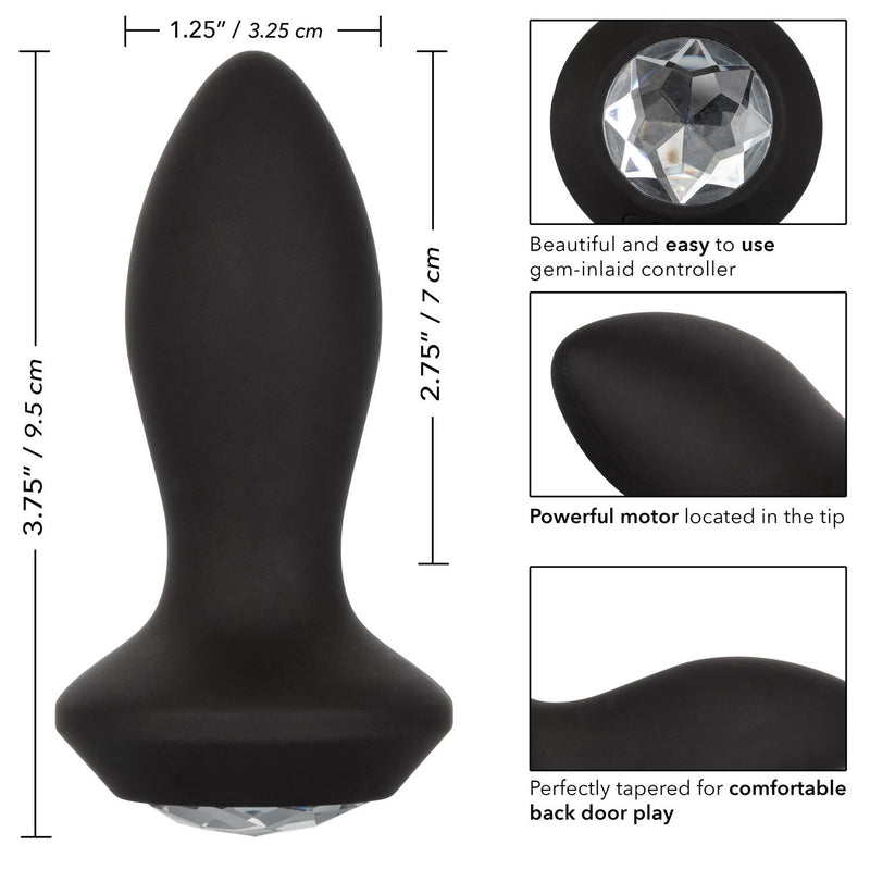 CalExotics Power Gem Vibrating Petite Crystal Probe Black