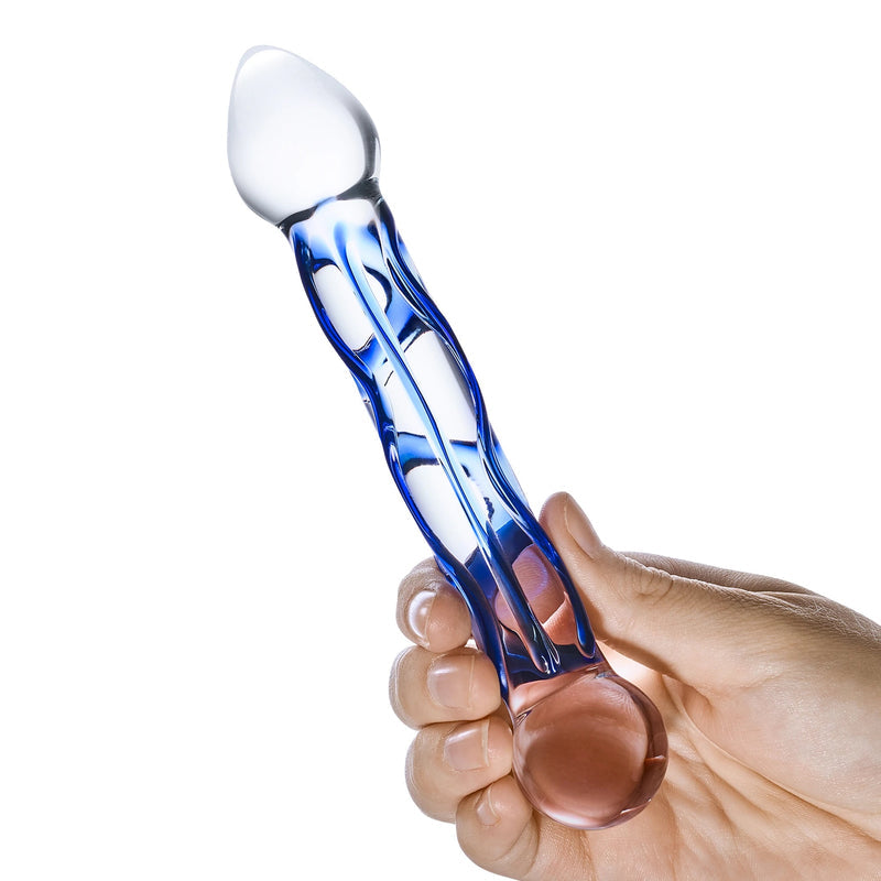 Glas Full Tip Textured Glass Dildo 6.5 Inch