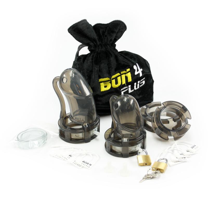 BON4Plus Silicone Chastity Device Transparent Red or Black (BON4 Standard Plus BON4 L)(Limited Period Sale)