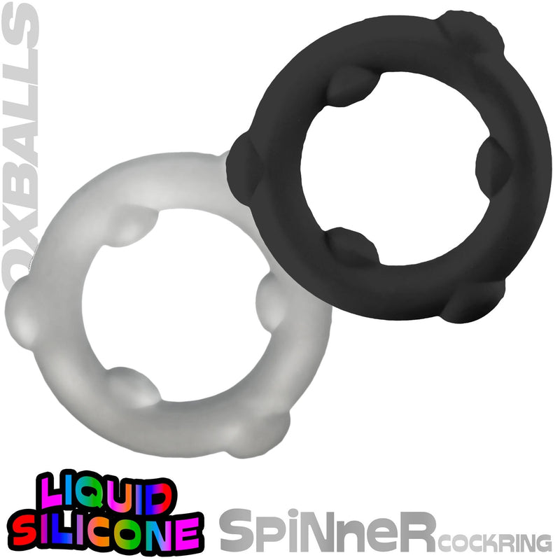 Oxballs Spinner Silicone Cock Ring Vapor or Black