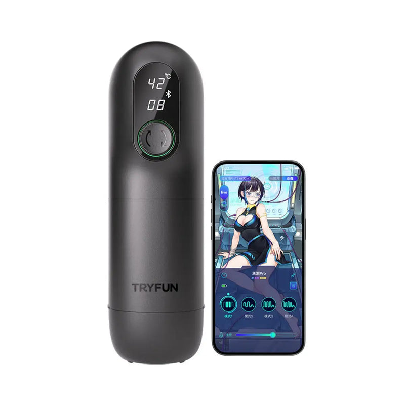 TRYFUN?Black Hole Pro Retractable Electric Masturbation Cup Smart Vers