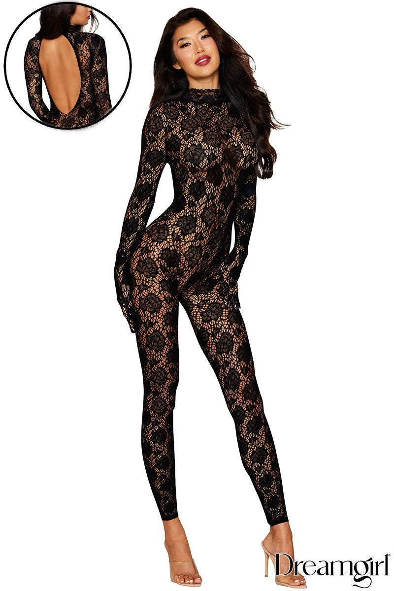 Dreamgirl 0516 Black Gloved Bodystocking