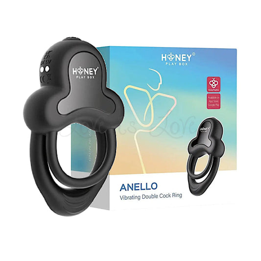 Honey?Play Box?Anello App-Controlled Vibrating Double Cock Ring with Clitoral Stimulator
