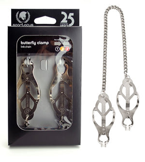 Spartacus Butterfly Nipple Clamps With Silicone Tips Jewel Chain SPF-41 (Limited Period Sale)