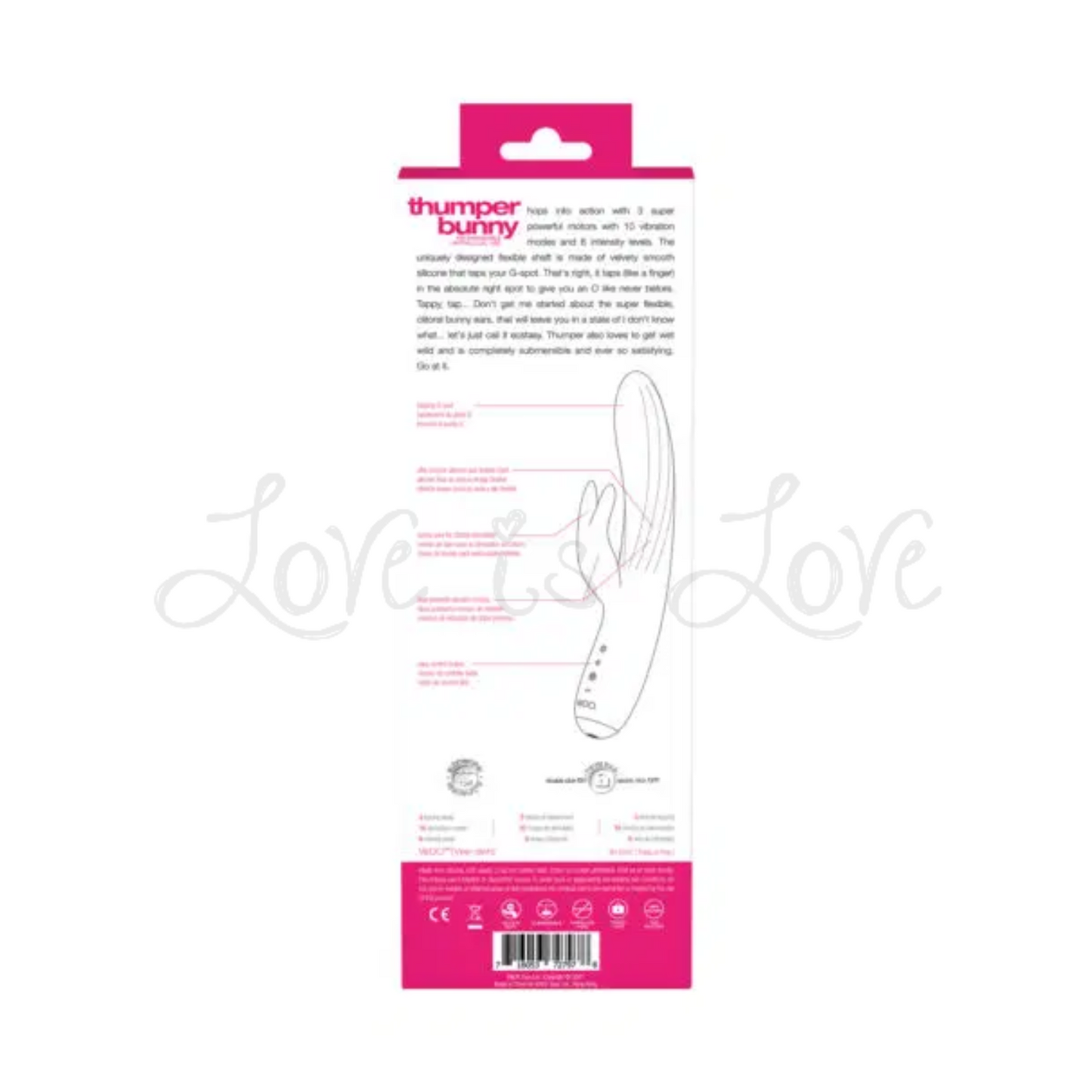 Vedo Thumper Bunny Rechargeable Tapping Dual Vibe Pretty Pink