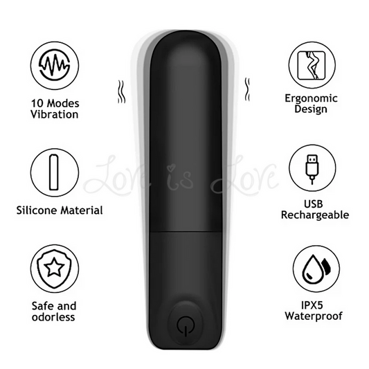 Round Pocket Bullet Vibrator Black