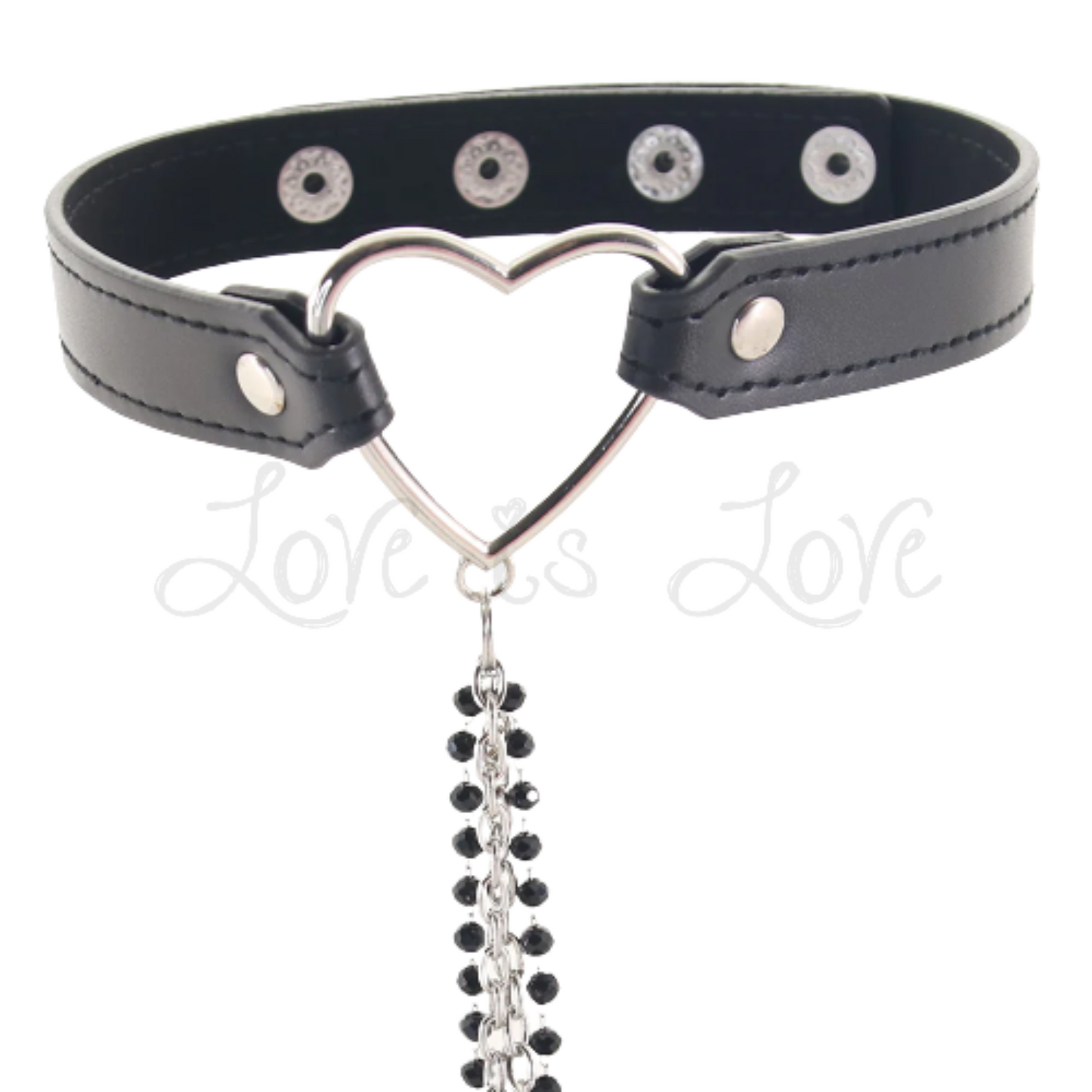Sex & Mischief Amor Collar with Nipple Clamps Black