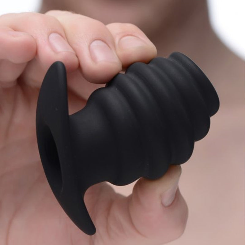 Master Series Hive Ass Tunnel Silicone Ribbed Hollow Anal Plug