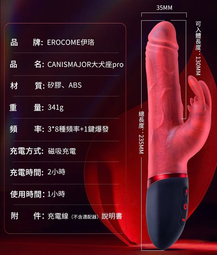 Erocome Canismajor Pro Thrusting & Heating Rabbit Vibrator