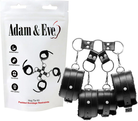 Adam & Eve Hog Tie Set Black