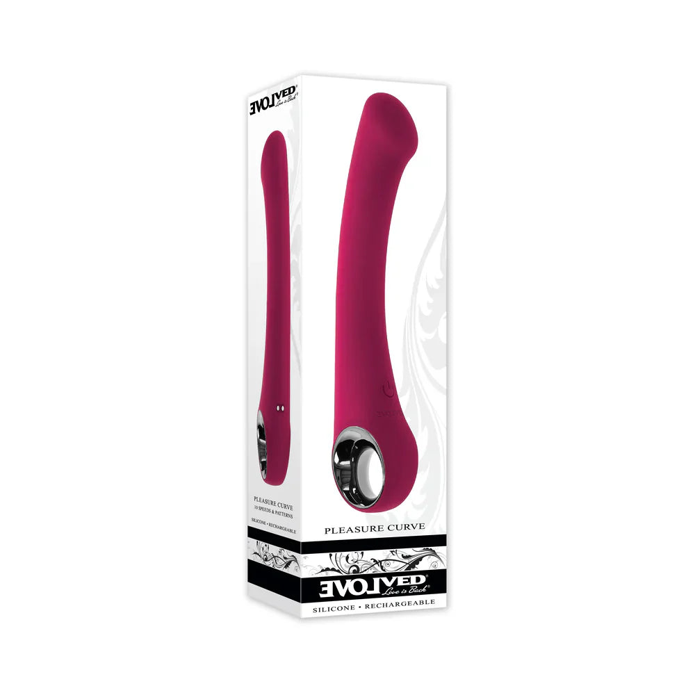 Evolved Pleasure Curve Silicone G-Spot Vibrator Burgundy