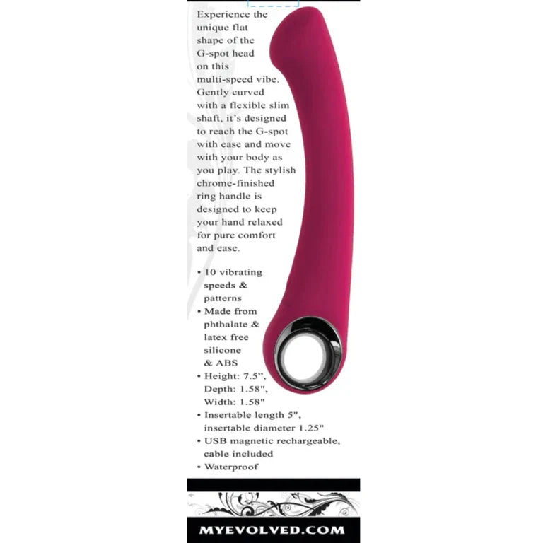 Evolved Pleasure Curve Silicone G-Spot Vibrator Burgundy